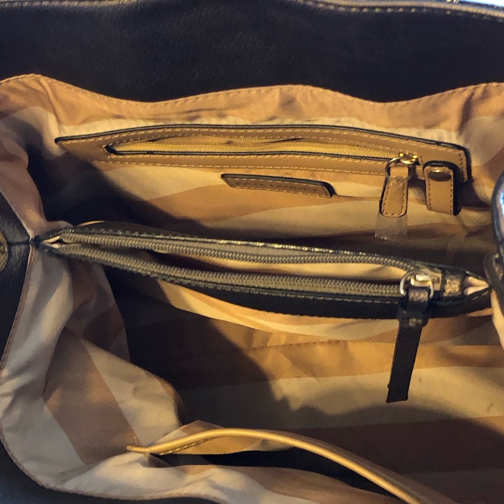 Kate Landry Pewter with gold detail shoulder purse/tote - Picture 7 of 9